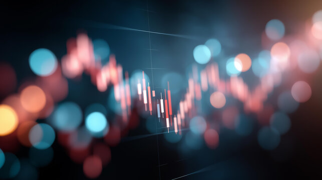 Abstract financial trends with dynamic stock visuals, thriving commerce in global finance, market innovation through data graphics, digital growth in economic analysis, consumer tr - Powered by Adobe