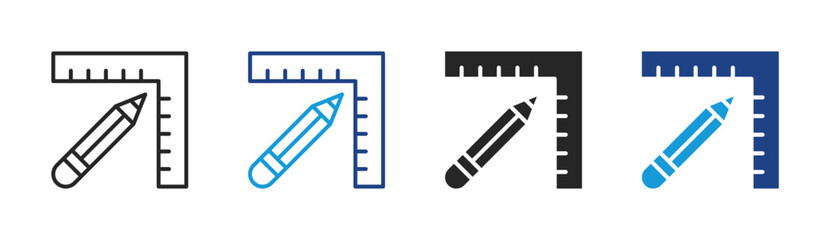 Design Measure icon set multiple style collection