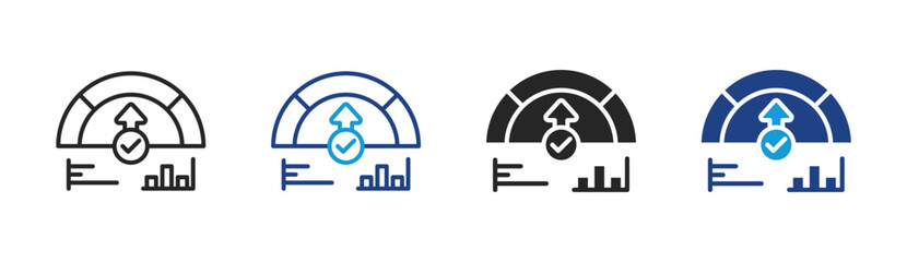 Performance Growth icon set multiple style collection