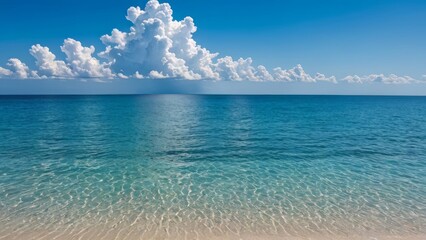 mar y cielo azul con nubes