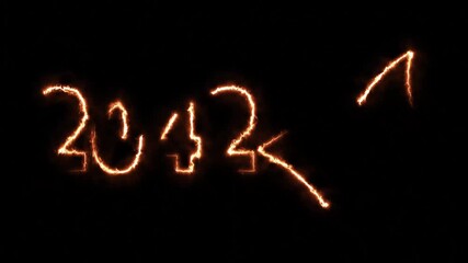 2042 K Achievement Milestone Celebration – Glowing Fire Spark Check mark Design on Dark Background