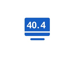 A stylized blue computer monitor icon displaying the numeric error code "40.4" on a clean white background