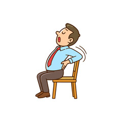 Man sitting in chair experiencing back pain