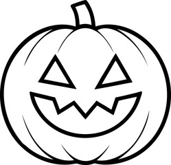 Halloween jack o lantern pumpkin line art