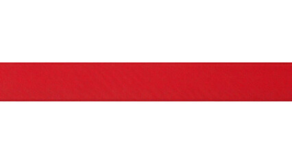 Obraz premium Straight red grosgrain ribbon banner, a simple decorative element for design. Isolated on transparent background, png 