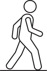 Minimalist Walking Icon – Pedestrian Mobility Line Art Symbol