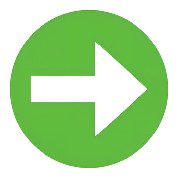 Gr&uuml;ner runder Button mit Pfeil Icon nach rechts