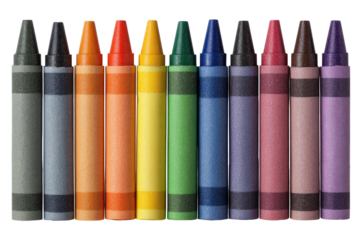 Row of colorful crayons