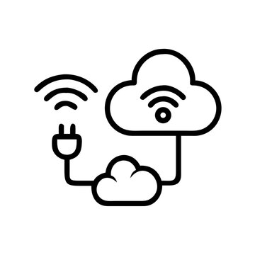 Cloud computing icon showing wireless connection