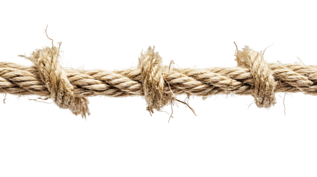 Frayed rope close up symbolizing strength and tension for inspirational design
