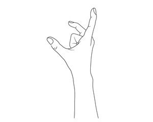 指でつまむ手の線画イラスト ベクター素材
