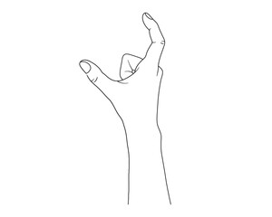 指でつまむ手の線画イラスト ベクター素材
