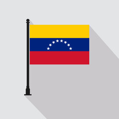 Flat Venezuela Rectangle Flag Pole in Official Colors