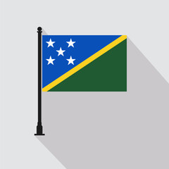 Flat Solomon Rectangle Flag Pole in Official Colors