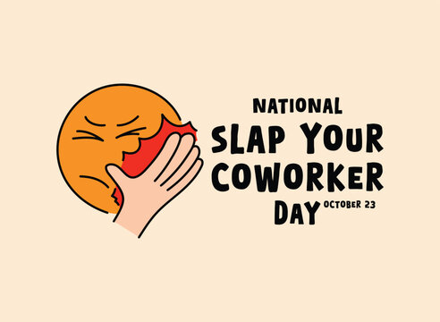 National Slap Your Coworker Day. October 23. Slap icon. Flat design vector. Banner, card, background.