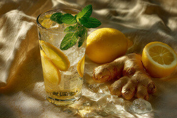 Refreshing Ginger Lemon Mocktail - vibrant summer drink with citrus and spice flavors, perfect thirst quencher