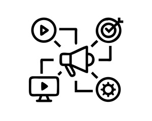 Digital marketing strategy with video, target, settings