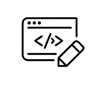 Icon representing code editing and web development