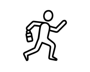 Running man with water bottle illustration