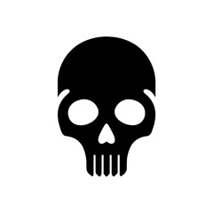 Classic Black Silhouette Skull Icon