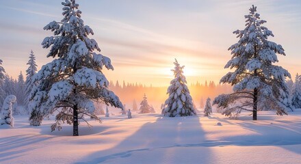 winter landscape with trees
