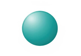 Smooth turquoise sphere on a white background suitable for abstract design and creative projects