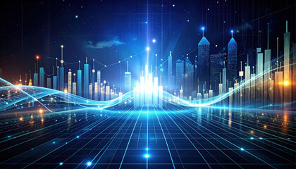 Abstract background of financial technology innovation generated by AI, fintech, innovation, technology, artificial intelligence, abstract, data, digital, futuristic, network 