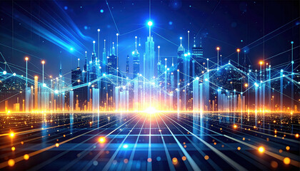 Abstract background of financial technology innovation generated by AI, fintech, innovation, technology, artificial intelligence, abstract, data, digital, futuristic, network 