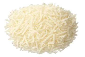 Obraz premium Pile of shredded cheese on transparent background, a common dairy ingredient for various dishes