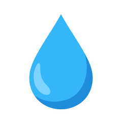 A single shiny blue water drop illustration, a symbol of purity and clarity