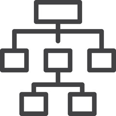 Organizational Chart Hierarchy Flowchart Structure Diagram Simple Flat Icons Outline Vector Illustration