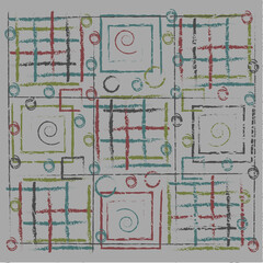 Abstract Pattern with Squares and Circles