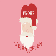 German text: Merry Christmas. Perfect design for greeting cards, posters and social media. German Lettering. Frohe Weihnachten.