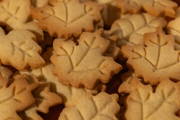 Homemade Autumn Leaf Cookies on an Orange Pumpkin Plate
