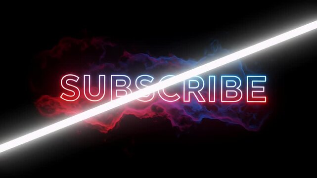 Subscribe Neon Light With Smoke Effect Animated Background - Powered by Adobe