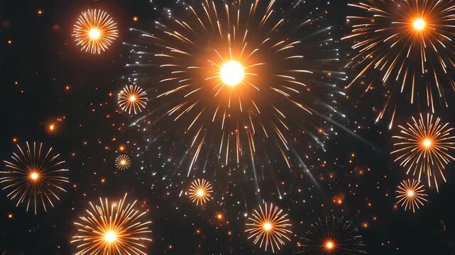 fireworks are lit up in the night sky with a black background