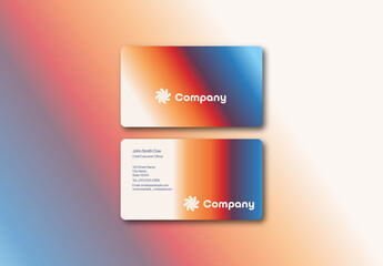 Modern Colorful Editable Gradient Background Business Card Template with Die Cut