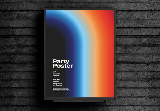 80s Retro Modern Nostalgia Technicolor Style Party Poster Template