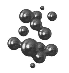 Mercury Blobs Design Elements with Halftone Effect