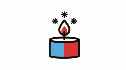 Candle with snowflake flame icon for winter holiday apps and seasonal decor