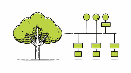 Abstract digital tree with branching structure symbolizing growth and connection, perfect for eco tech visuals, genealogy infographics, or modern branding projects