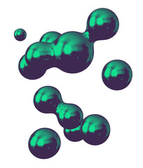 Mercury Blobs Design Elements with Halftone Effect