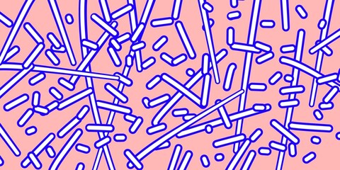 Brush, marker drawn bold doodle lines seamless pattern. Abstract modern geometric wavy ornament background