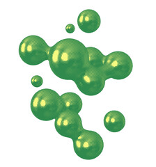 Mercury Blobs Design Elements with Halftone Effect