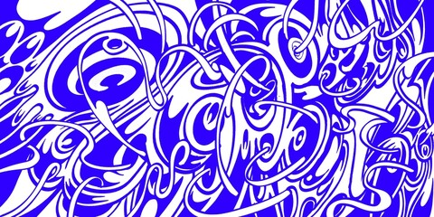 Wind blowing hand drawn doodle art with blue lines filling the paper. Creative abstract vector illustration suitable for wallpaper, drawing books, covers. Isolated on white background