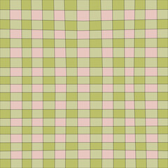 Elegant sage green gingham seamless pattern in soft pastel tones. Minimalist checkered background with light green and blush pink combination. 