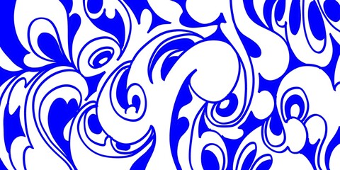 Wind blowing hand drawn doodle art with blue lines filling the paper. Creative abstract vector illustration suitable for wallpaper, drawing books, covers. Isolated on white background