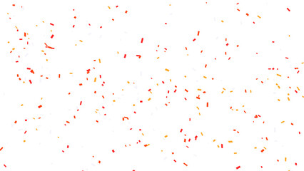 Colorful confetti pieces falling against white background creating festive celebration