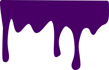 Vibrant purple dripping paint effect isolated on white background. Perfect for horror, Halloween, graffiti, or creative design projects needing bold texture.
