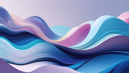 Fototapeta premium Colorful abstract waves in gradient blue, purple, and pink tones